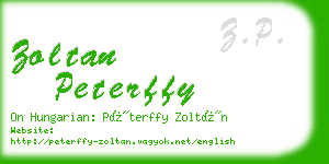 zoltan peterffy business card